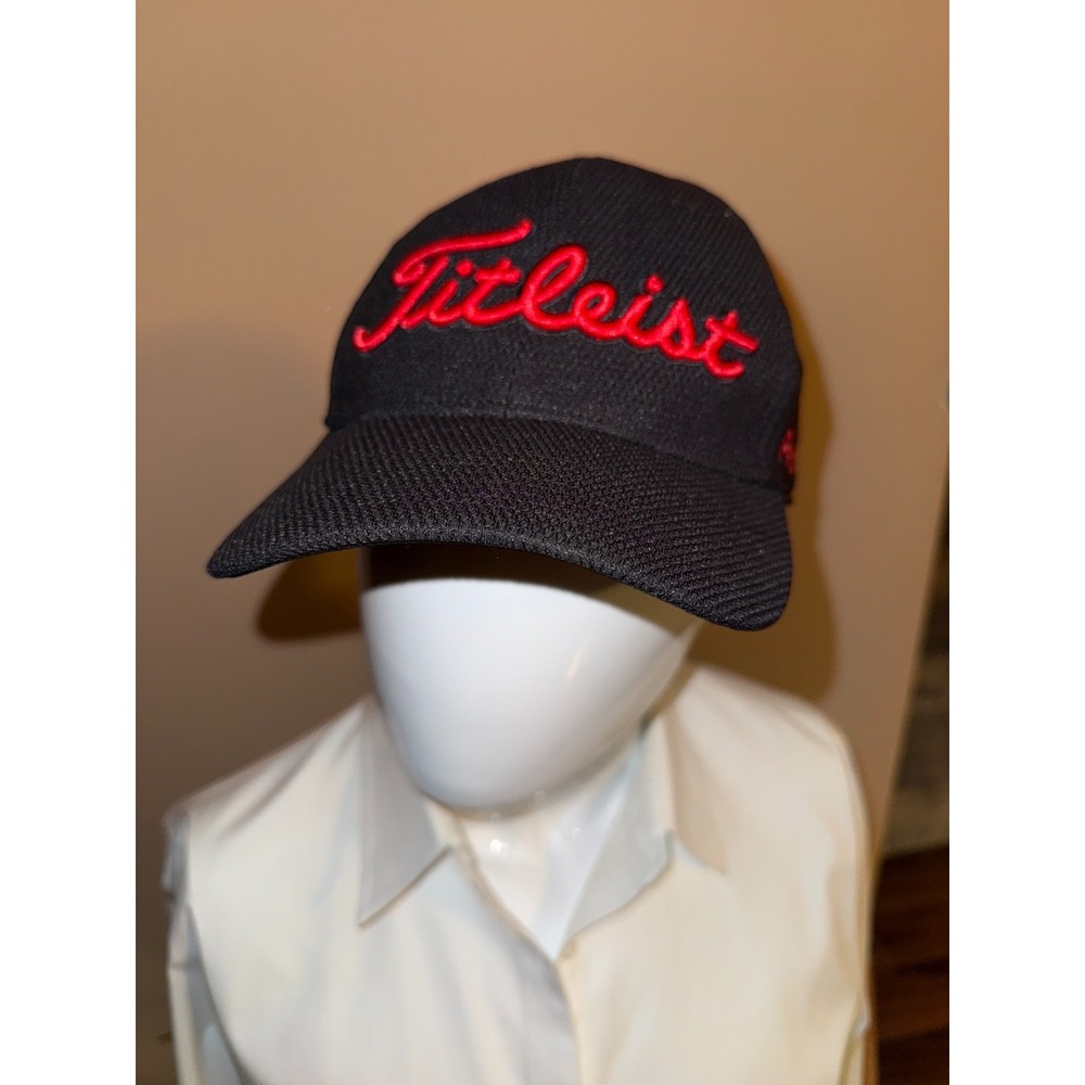 Titleist Tour Performance Men's M/L Cap Black Red Embroidered Logo Golf Hat